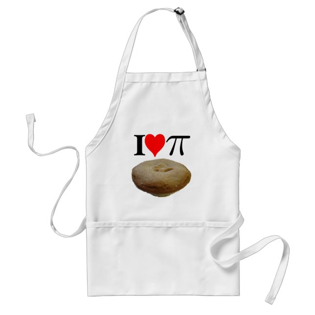 Delantal Amo el pi, yo amo la empanada, corazón pi, (Frente)