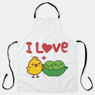 Delantal Amo Garbanzos Hummus Kawaii