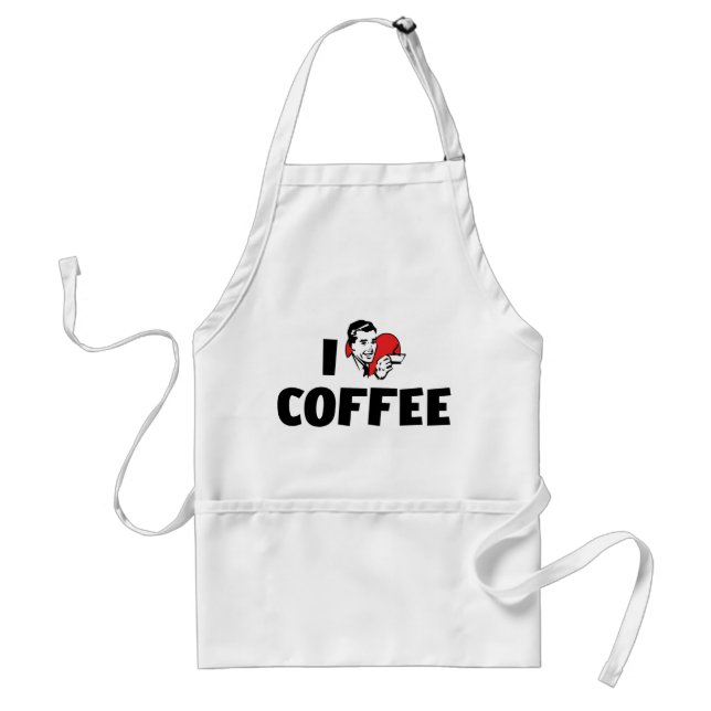 Delantal Amo Heart Coffee - Amante de la cafeína de Java (Frente)