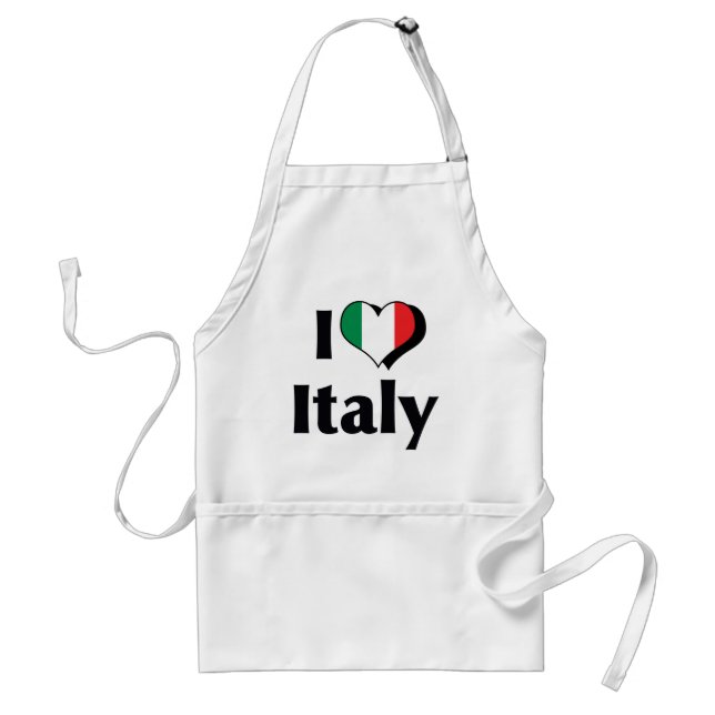 Delantal Amo la bandera de Italia (Frente)