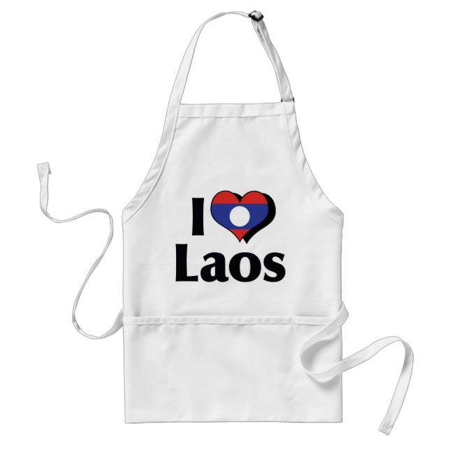 Delantal Amo la bandera de Laos (Frente)