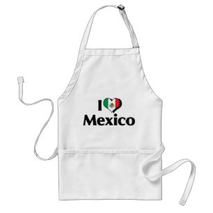 Delantal Amo la bandera de México