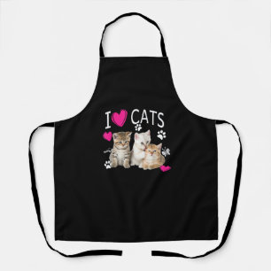 Delantal Amo la camiseta de gatos _ Amo el Gif de gatos