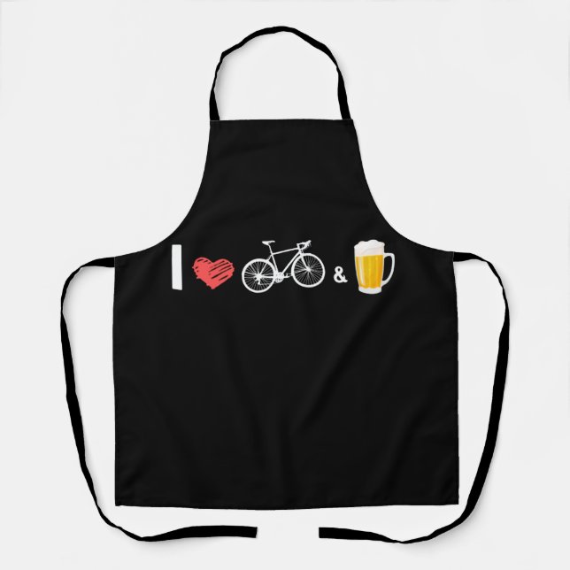 Delantal Amo las bicicletas y la cerveza - La bicicleta (Anverso)