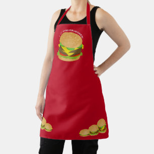 Delantal Amo las hamburguesas con queso