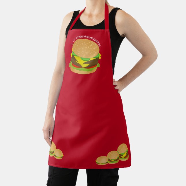 Delantal Amo las hamburguesas con queso (in situ)