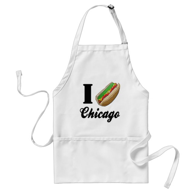 Delantal Amo los perritos calientes de Chicago (Frente)