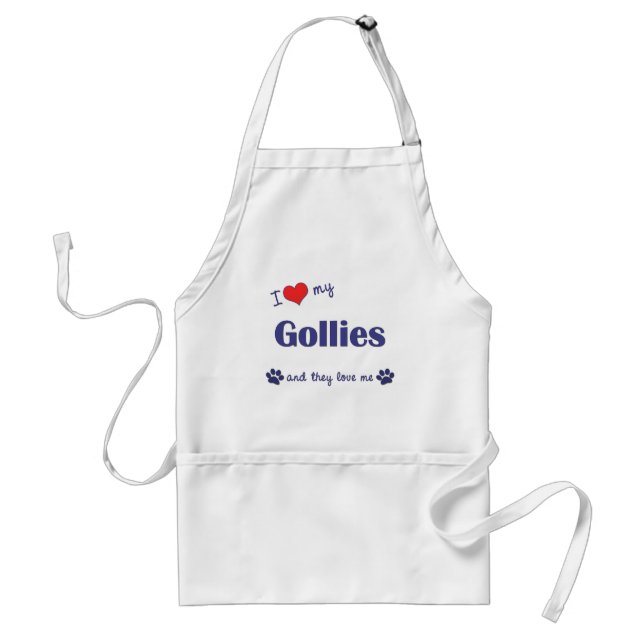 Delantal Amo mi Gollies (los perros múltiples) (Frente)