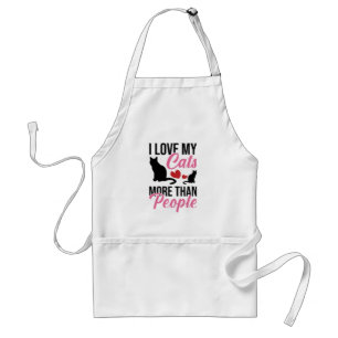 Delantal Amo Mis Gatos Más Que La Gente Apron