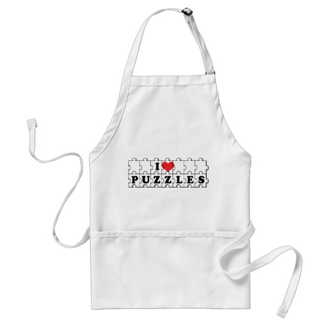 Delantal Amo rompecabezas de corazón - Amante de rompecabez (Frente)
