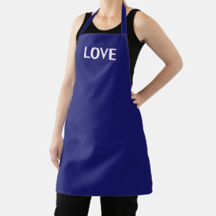 Delantal Amor, azul océano blanco
