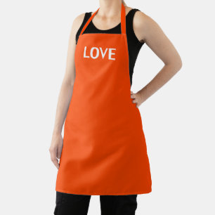 Delantal Amor, blanco de lava roja de tomate