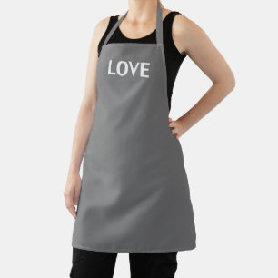 Delantal Amor, blanco gris