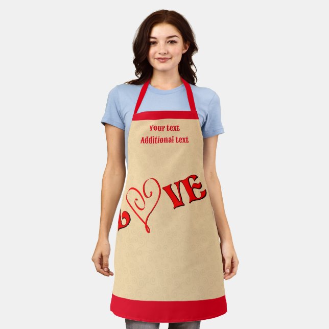 Delantal Amor Con Un Corazón Personalizado (Gastado)