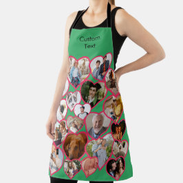 Delantal Amor Corazón Rojo | Personalizado 20 Fotos Collage