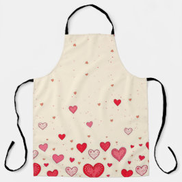 Delantal Amor Corazones Valentines Boda - Apron