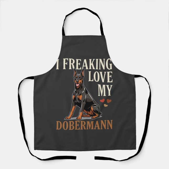 Delantal Amor Dobermann Amante Perros (Anverso)