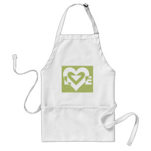 Delantal Amor en verde sabio