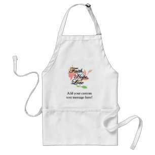 Delantal Amor floral de la esperanza de la fe del rosa/del