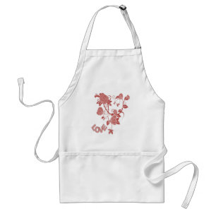 Delantal Amor floral rosado