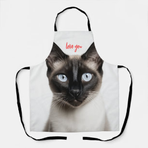 Delantal Amor monocromático para gatos siameses
