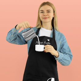 Delantal Amor monogramado Apron negro con nombre