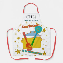 Delantal Amor Por Cocinar Los Utensilios De Cocina Del Chef