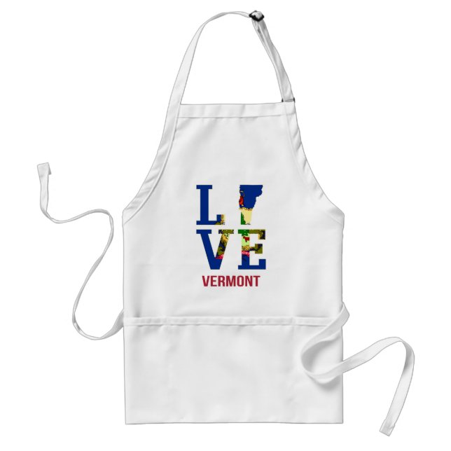 Delantal Amor por la bandera del estado de Vermont (Frente)