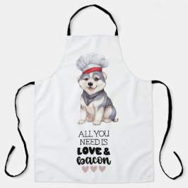Delantal Amor y Bacon Siberian Husky Chef
