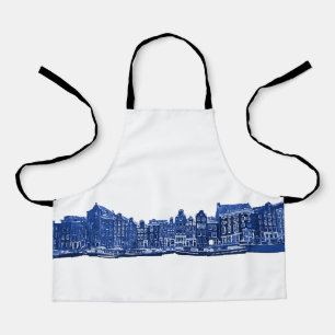 Delantal Ámsterdam con estilo de software Delfware azul