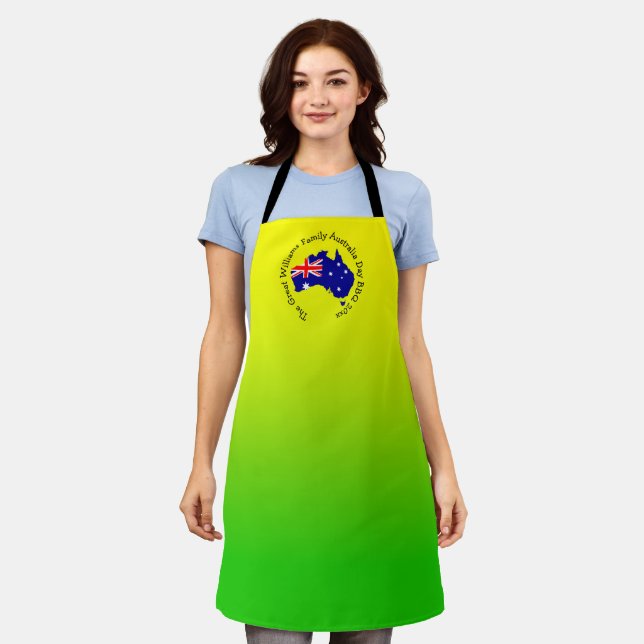 Delantal Añadir nombre año año Australia día barbacoa (Gastado)