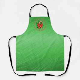 Delantal Añadir nombre cambiar texto Navidades verdes rojos