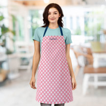 Añadir tu nombre bebé rosado Gingham personalizado