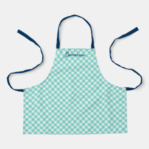 Delantal Añadir tu nombre Mint Gingham Kids