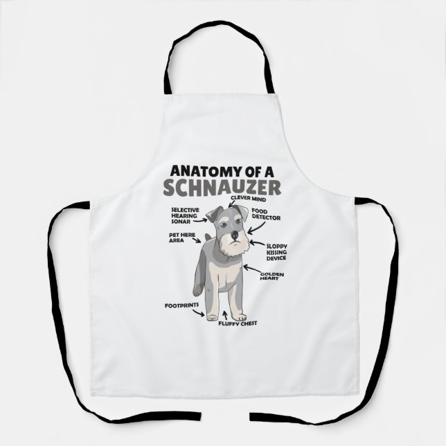 Delantal Anatomía De Un Cachorro De Perro Schnauzer Cute (Anverso)