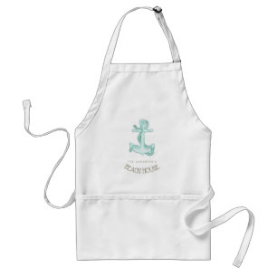 Delantal Ancla náutica de Beach House y Rope Aqua ID623