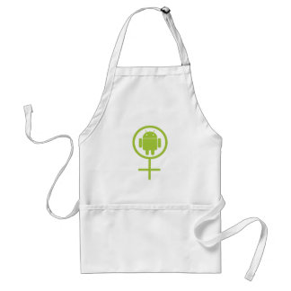 Delantal Android femenino (Rótulo/símbolo)