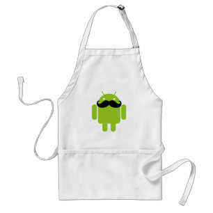 Delantal Android Robot Icon Mustache