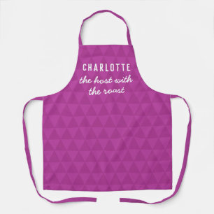 Delantal Anfitrión con el asado Pink geométrico de moda