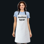 Delantal Anfitriona Rosa Fiesta de Despedida de Soltera Bod<br><div class="desc">Hermosa caligrafía,  botón de Anfitriona minimalista. Perfecto para favores de boda,  ducha de novia. Puedes personalizarlo con tu nombre.</div>