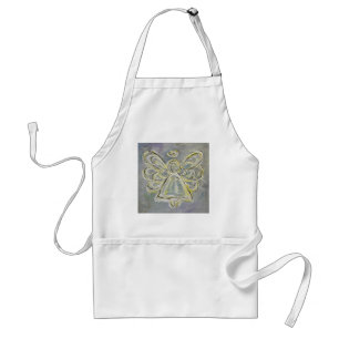 Delantal Ángel Apron del Guardián de la Luz Blanca y Plata