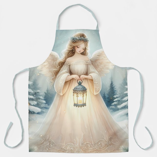 Delantal Ángel Celestial de Invierno Farol de Esperanza (Anverso)