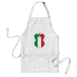 Delantal Ángel de la Bandera Italiana Cabello Negro