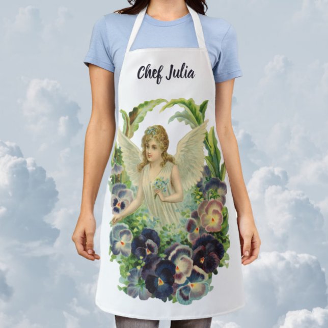 Delantal Ángel victoriano de Pascua con flores de pensamien (Subido por el creador)