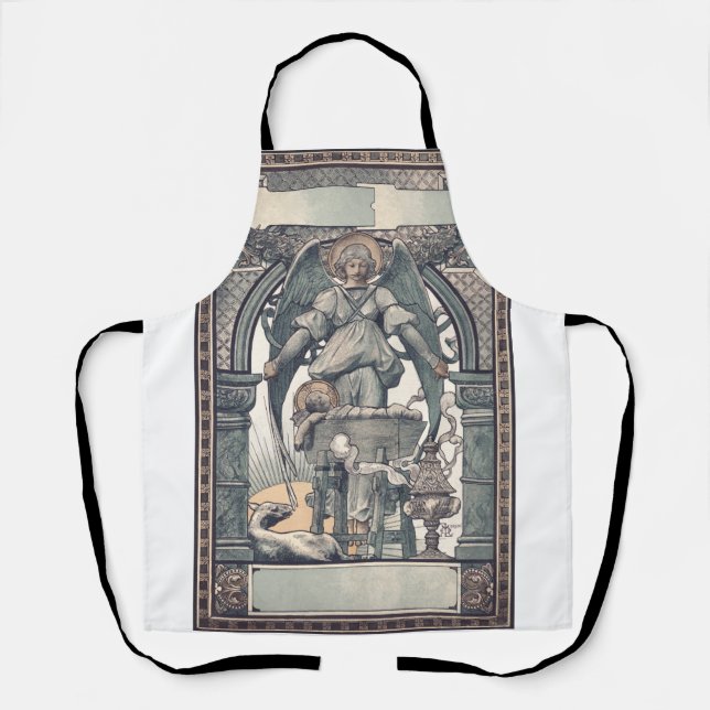Delantal Ángeles guardianes con niño Jesús (Anverso)