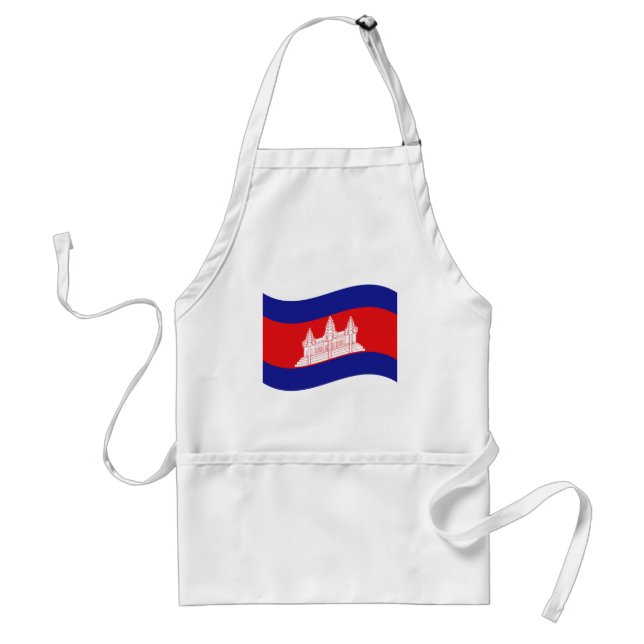 Delantal Angkor Wat Ola de bandera camboyana (Frente)