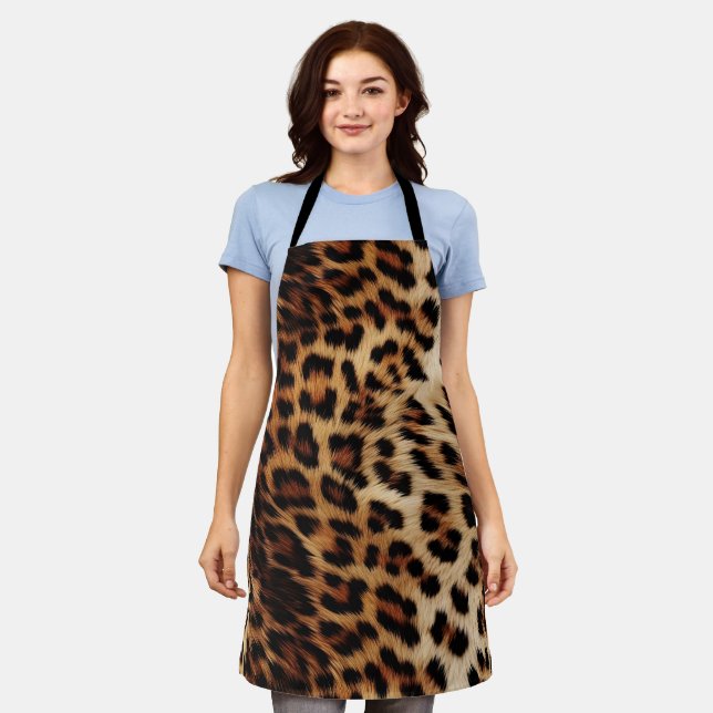 Delantal Animal Leopardo Crema Marrón (Gastado)
