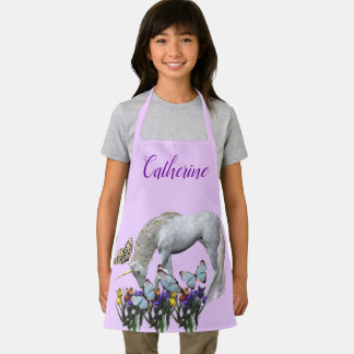 Delantal Animal Personalizado De Unicornio Y Mariposas