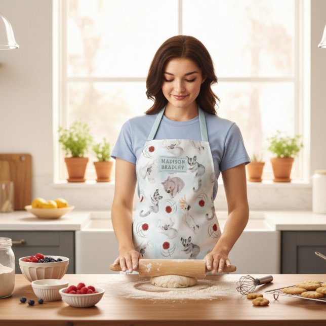 Delantal Animales australianos adoran la acuarela personali (Subido por el creador)