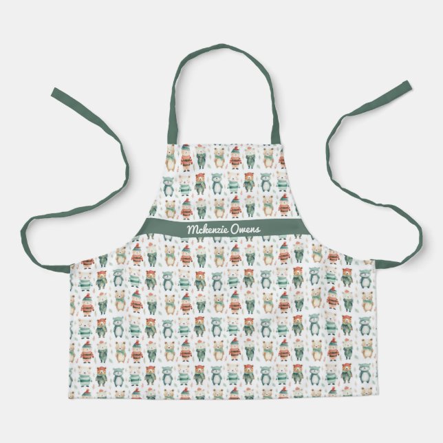 Delantal Animales de Navidades personalizados personalizado (Anverso)